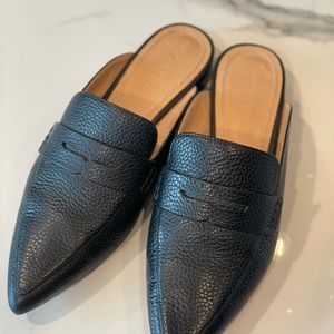 Black Leather Women's Loafers